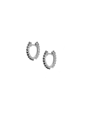 Anzie Jewelry; Montreal  Silver Dew Drop Huggie Earrings  925 rhodi...