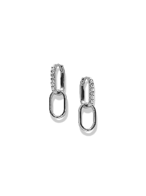 Anzie Jewelry; Montreal  Silver Classique Pave Paper Clip Double Ho...