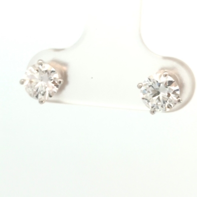 Gallery Gemma Diamond Classics  14K White Gold Lab Diamond Stud Ear...