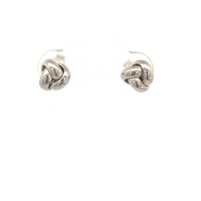 Gallery Gemma Classics  14K White Gold Love Knot Post Earrings  Ele...