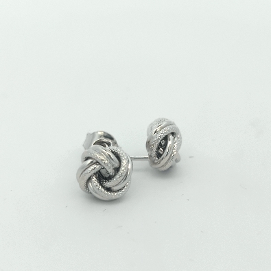 Gallery Gemma Silver Classics  Silver Mini Textured Love Knot Earri...