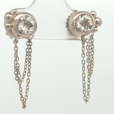 Anzie Jewelry; Montreal  Silver Dew Drop Bonheur Chain Earrings  Ed...