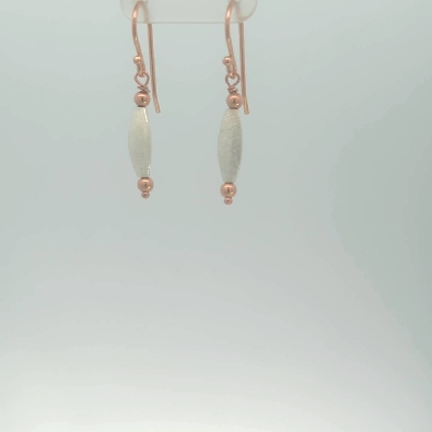 Gallery Gemma  Brushed Silver and Rose Gold Drop Earrings  Sterling...