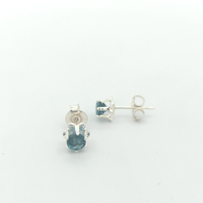 Gallery Gemma Gemstones  4mm London Blue Topaz Stud Earrings  Genui...