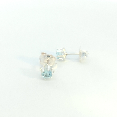 Gallery Gemma Gemstones  4mm Aquamarine Stud Earrings  Genuine 4mm ...