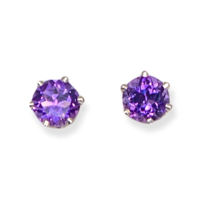 Gallery Gemma Gemstones  6mm Amethyst Stud Earrings  Featuring 6mm ...