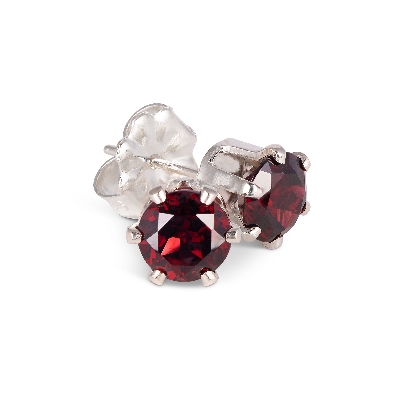 Gallery Gemma Gemstones  6mm Garnet Stud Earrings  Featuring 6mm ro...