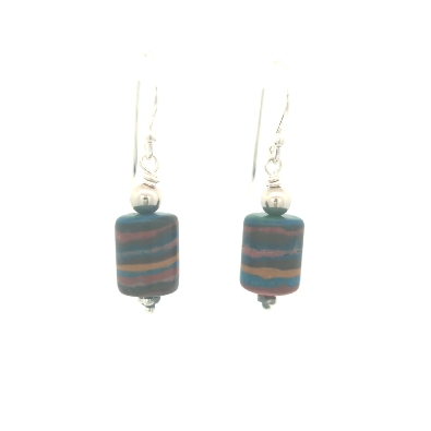 Gallery Gemma  Fordite Dangle Earrings  Unique and colourful earrin...