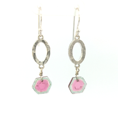 Providence Collection Watermelon Tourmaline with Ovals Earrings O...