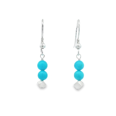 Gallery Gemma Sonoran Gold turquoise blue earrings with sterling...