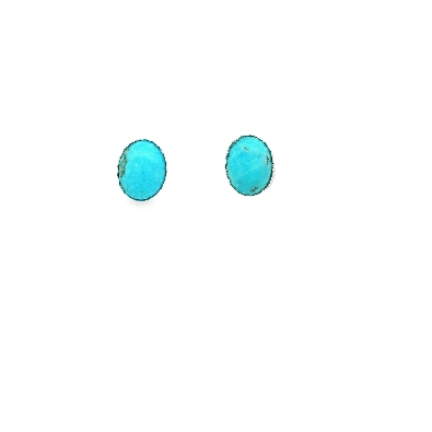 Gallery Gemma Turquoise Oval Cabochon Post Earrings Turquoise 5x3...