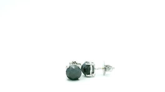 Gallery Gemma Classics  14K White Gold and Black Diamond Stud Earri...