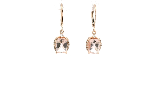 Gallery Gemma  14K Rose Gold Morganite and Diamond Earrings  Dangle...