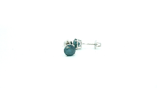 Gallery Gemma Classics 14K White Gold and Blue Diamond Stud Earrin...