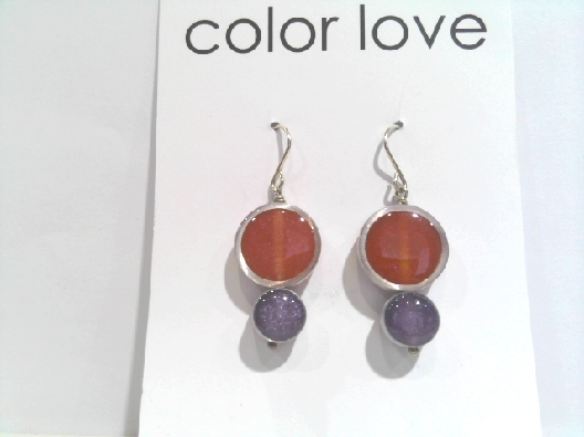 Color Love  Resinique Double Circle Earrings - Red and Purple  Add ...