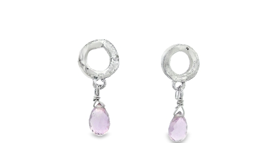 Providence Collection Pink Sapphire Briolette Mini-Circle Earrings...