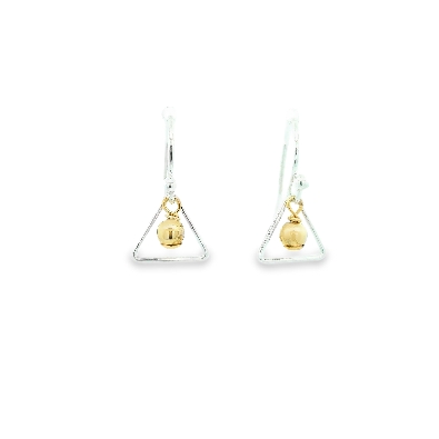 Gallery Gemma  Silver & Gold Triangle Earrings  Delicate and light ...