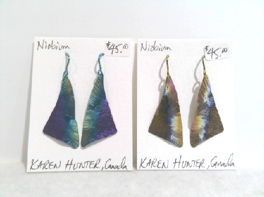 Karen Hunter: Designer  Niobium Triangle Wave Earrings  Handcrafted...