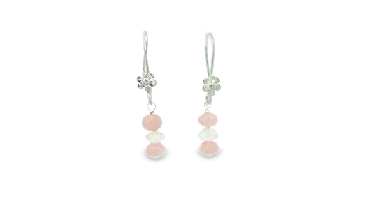 Gallery Gemma Rose Quartz Gemstone Dangle Earrings Delicate littl...