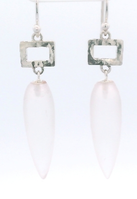 Providence Collection Frosted Quartz Crystal Drop Earrings Beauti...