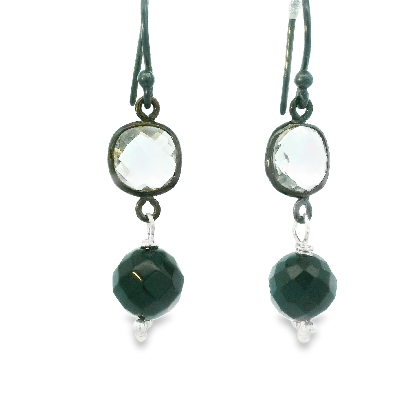 Gallery Gemma Quartz and Onyx Dangle Earrings Dangle style earrin...