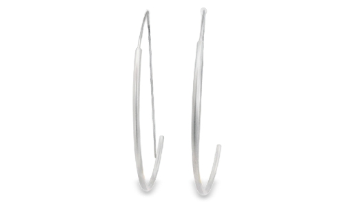 PURSUITS; Toronto  Lune Hoop Earrings - Satin Silver  From the FS C...