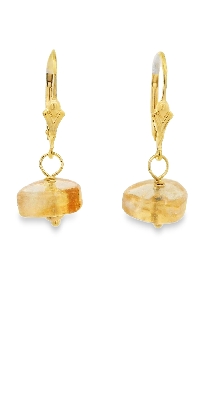 Gallery Gemma  Citrine Dangle Earrings  Sunny-yellow trillion-shape...