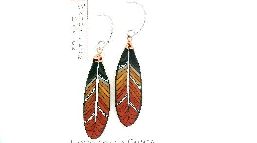 Wanda Shum Design; British Columbia  Mini Feather Earrings - Terrac...