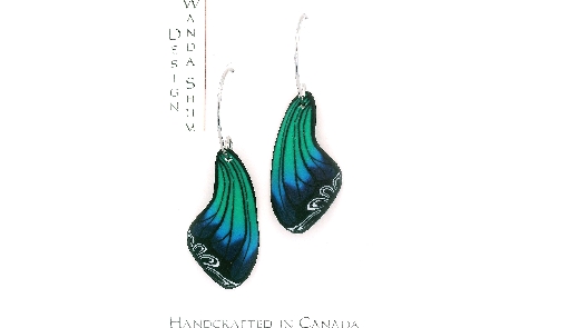 Wanda Shum Design; British Columbia  Mini Butterfly Wing Earrings -...