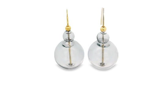 PURSUITS; Toronto Mini Scoop Earrings - Gold Grey From the O Coll...