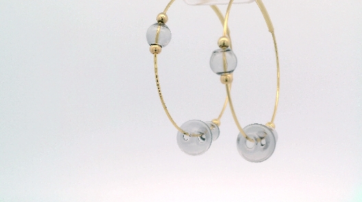 PURSUITS; Toronto Eclipse Hoop Earrings - Gold Grey From the O Co...