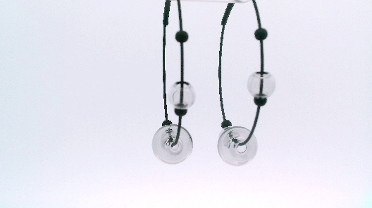 PURSUITS; Toronto Eclipse Hoop Earrings - Black Grey From the O C...