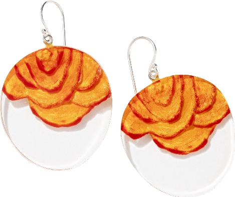 ZSISKA Design Co.  ROSETTE Earrings - ORANGE  Striking and feminine...