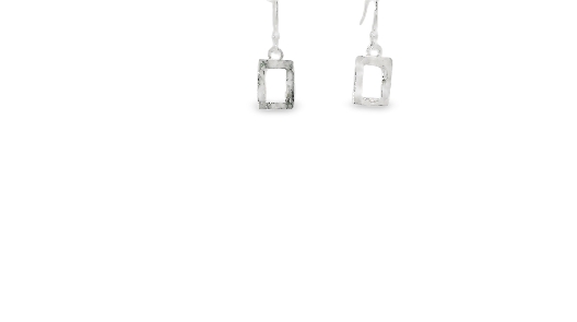 Providence Collection Mini Rectanglel Silver Earrings Sterling si...