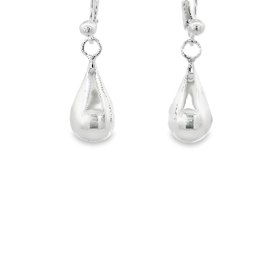 Gallery Gemma     Sterling silver tear drop earrings ; high polish;...