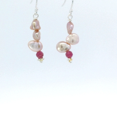 Keshi Pearl Earrings Pink blush keshi pearls accented with a pink ...