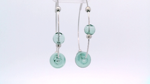 PURSUITS; Toronto  Eclipse Hoop Earrings - Silver Aqua  From the O ...
