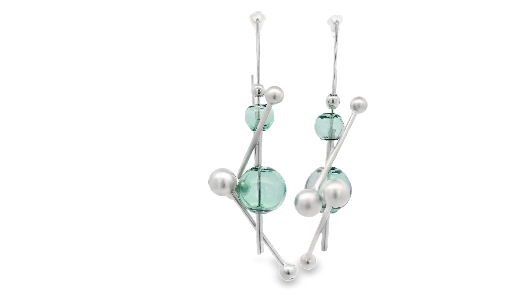PURSUITS; Toronto  Reve Hoop Earrings - Silver Aqua  From the O Col...