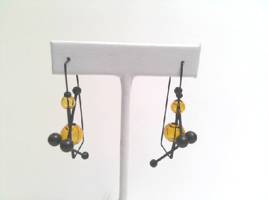 PURSUITS; Toronto Reve Hoop Earrings - Black Amber From the O Col...