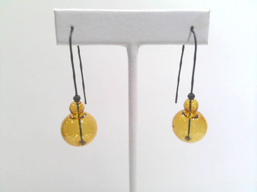 PURSUITS; Toronto Mini Scoop Earrings - Black Amber From the O Co...