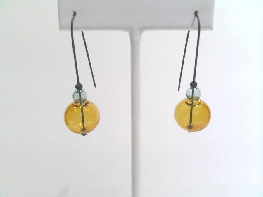PURSUITS; Toronto  Mini Scoop Earrings - Black Amber Aqua  From the...