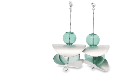 PURSUITS; Toronto  Otto Earrings - Silver Aqua  From the O Collecti...