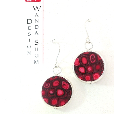 Wanda Shum Design; British Columbia  Funky Mosaic Circle Earrings -...