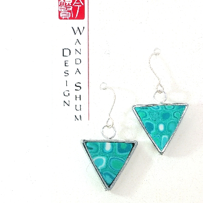 Wanda Shum Design; British Columbia  Funky Mosaic Triangle Earrings...