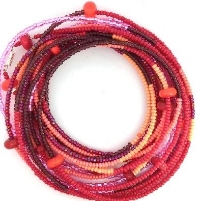 Color Love  12 Foot Necklace - Reds  Discover the enchantment of th...