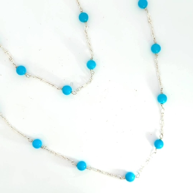 Artist: Anne-Marie Warburton  Turquoise Station Chain Necklace  Nat...