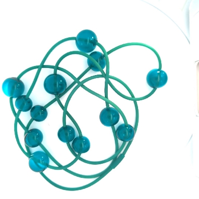 Color Love  Orbit Necklace -Teal  The Orbit Necklace features hand-...