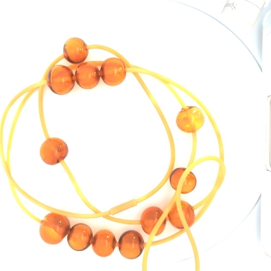 Color Love  Orbit Necklace -Amber  The Orbit Necklace features hand...