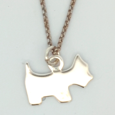 Gallery Gemma  Sterling Silver Scottie Charm Necklace  Cute Scottie...