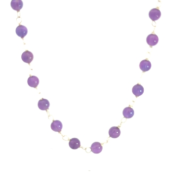 Gallery Gemma   Handmade amethyst   rosary   chain 4mm round amethy...